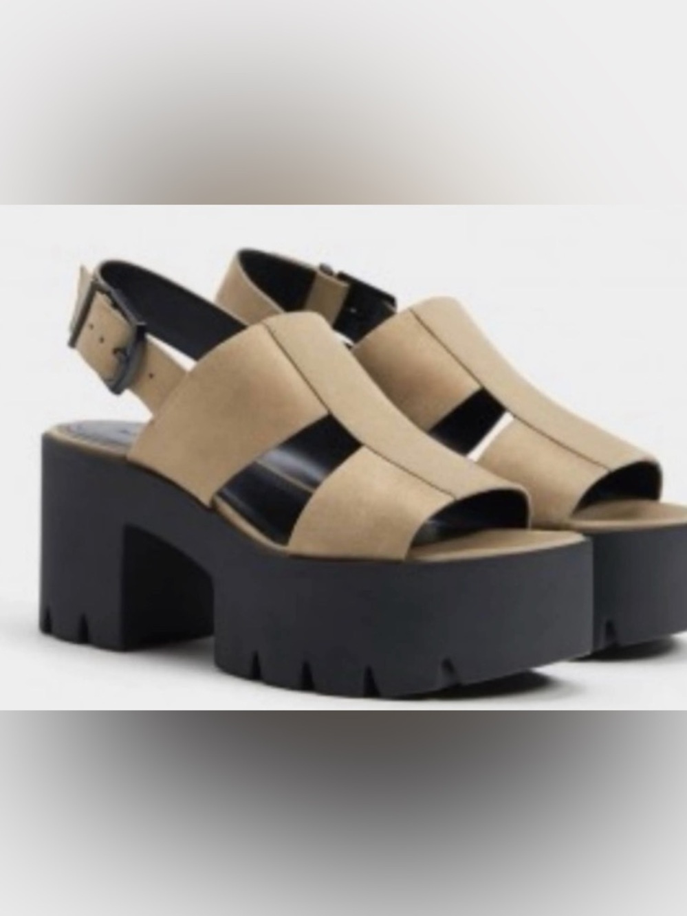 Bershka Slingback Platform Sandals with Black Sole
